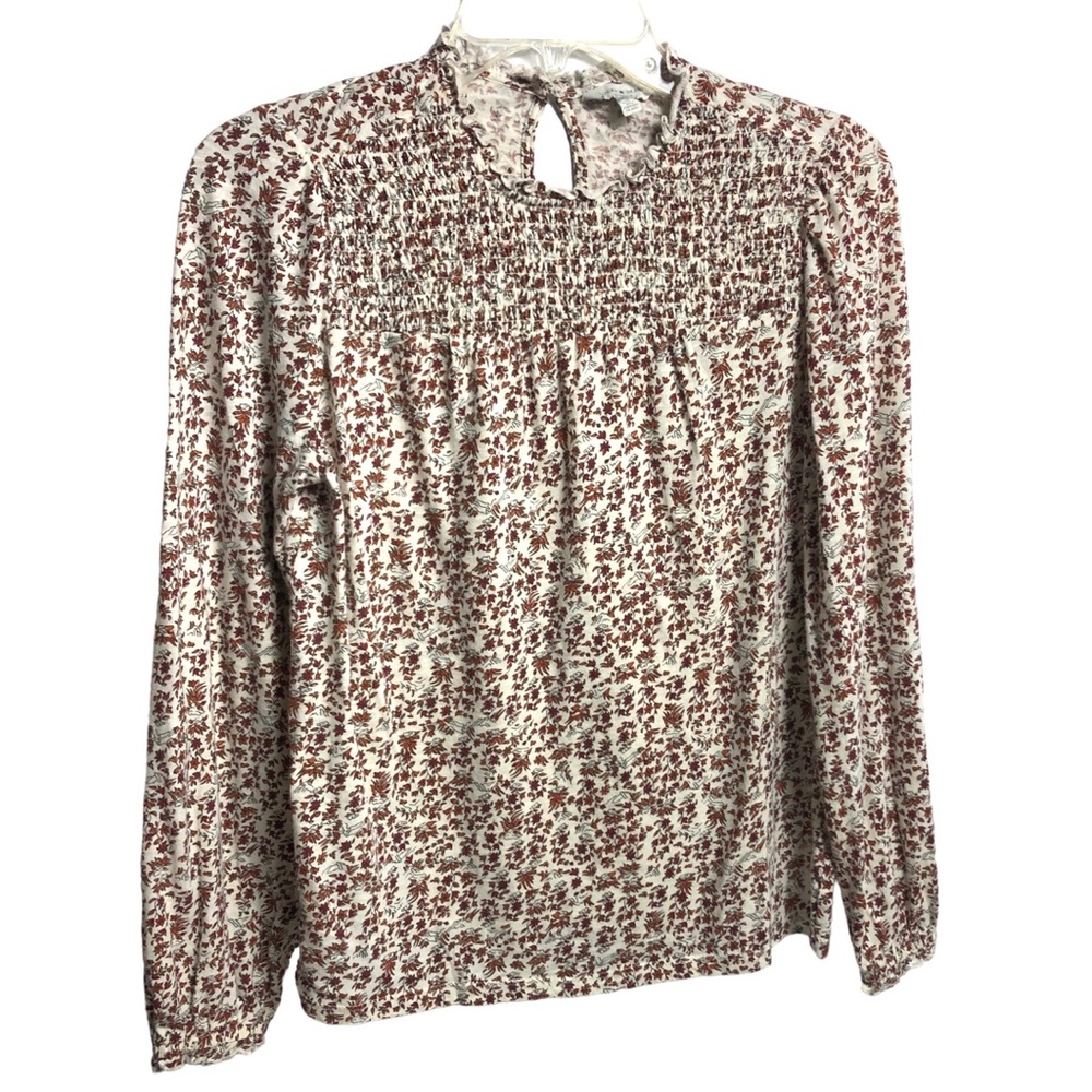 Lucky Brand long sleeve top with smocking